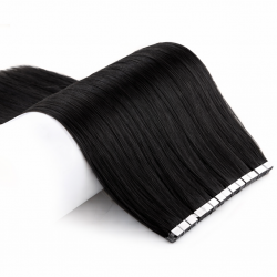 #1 Black, 50cm, 50g , Tape Extensions, Single drawn