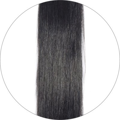 #1 Black, 30 cm, Tape Extensions, Double drawn