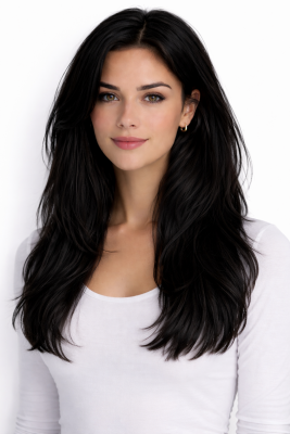 #1 Black, 50cm, 50g , Tape Extensions, Double drawn